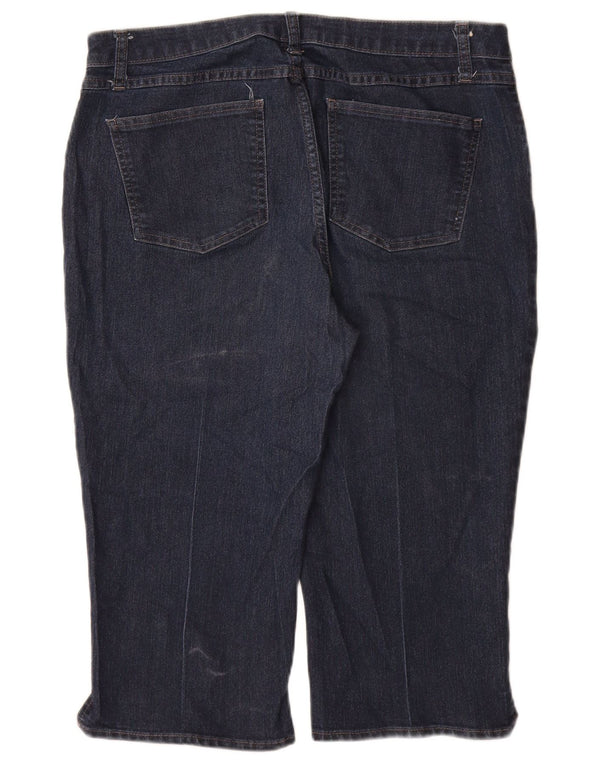 LEE Damen Riders Mid Rise Capri Jeans US 14 Large W34 L19 Marineblau