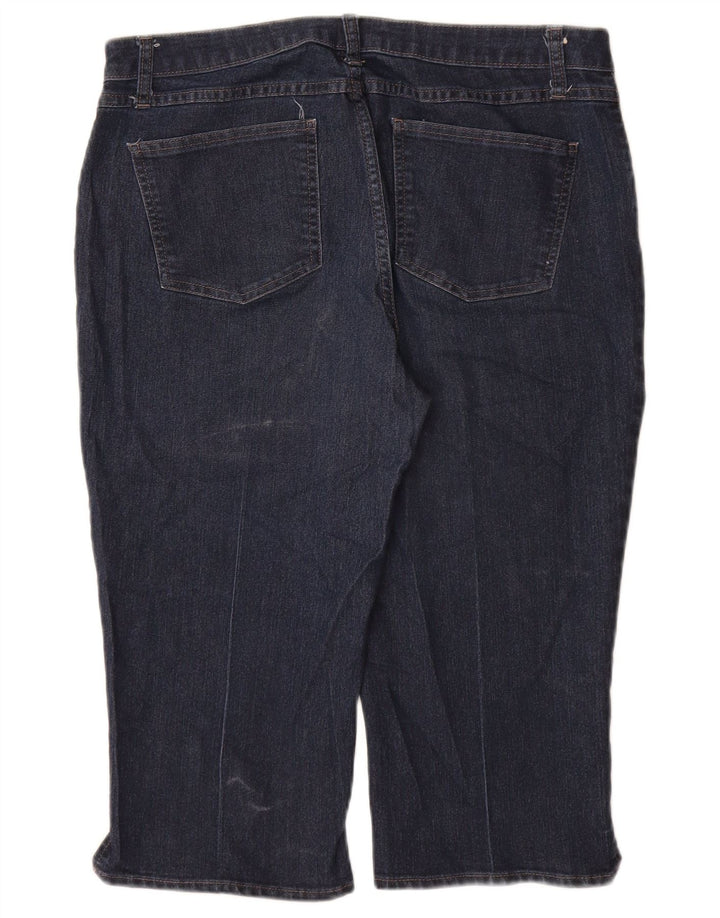 LEE Damen Riders Mid Rise Capri Jeans US 14 Large W34 L19 Marineblau