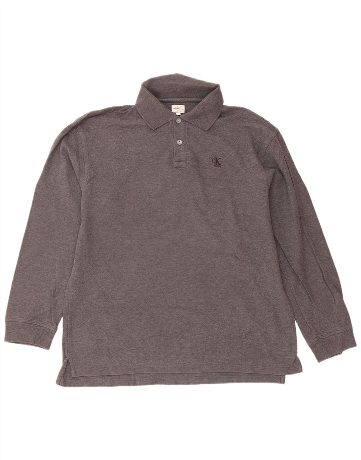 CALVIN KLEIN JEANS Langarm-Poloshirt für Jungen, 15–16 Jahre, Grau