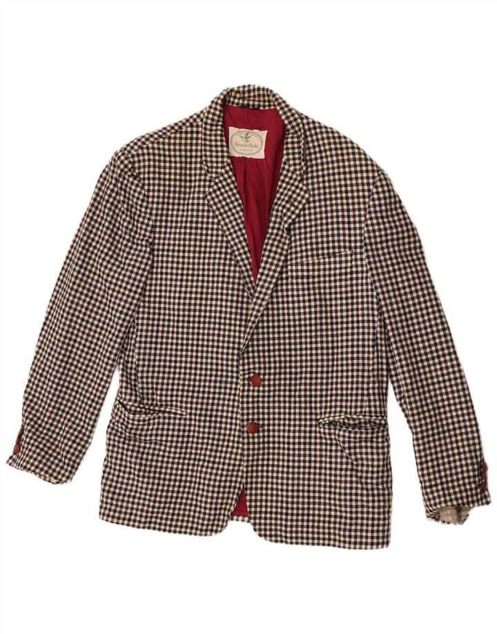 Brooksfield Herren-Blazer mit 2 Knöpfen, UK 38, mittelgroß, mehrfarbig, Gingham
