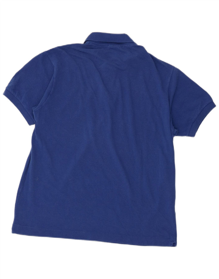 Lacoste Herren-Poloshirt, Größe 5, groß, blaue Baumwolle
