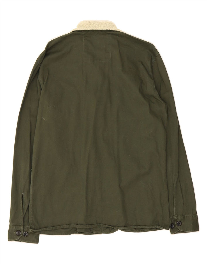 JACK & JONES Mens Denim Shirt Large Khaki Cotton Vintage Jack & Jones and Second-Hand Jack & Jones from Messina Hembry 
