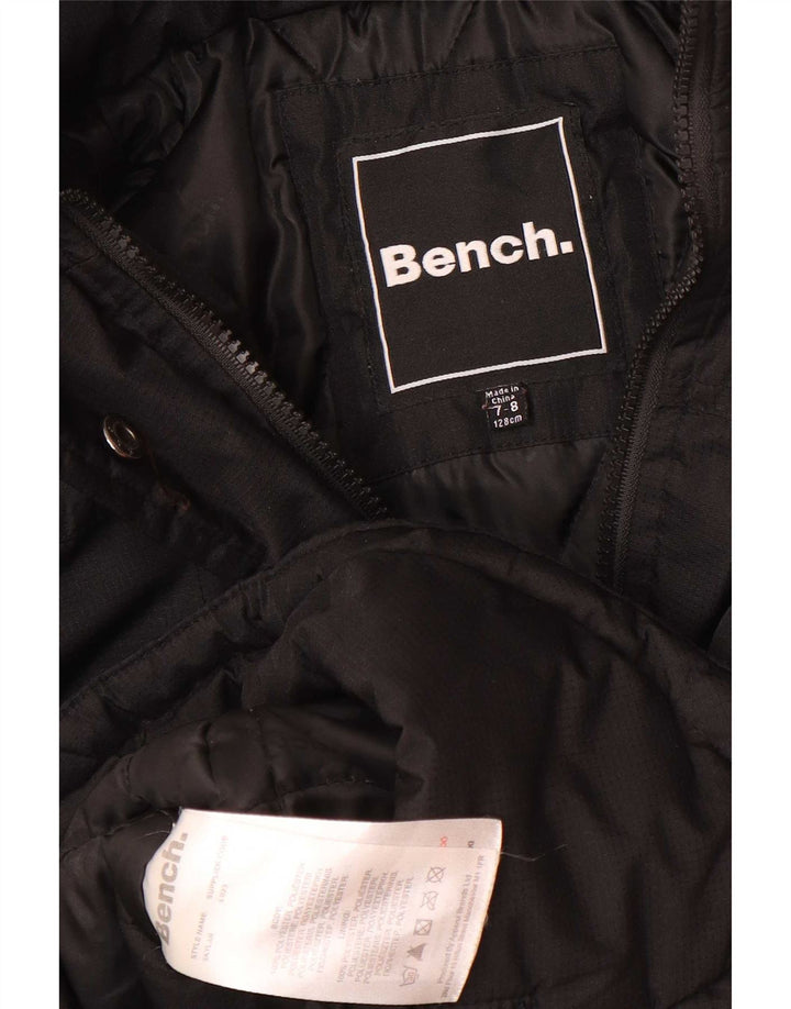 Bench Mädchen-Parka mit Kapuze, 7–8 Jahre, schwarzes Polyester
