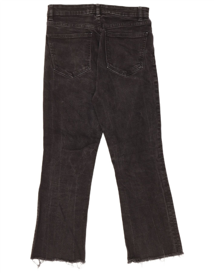 ZARA Damen-Cropped-Jeans, EU 40, M, W30, L24, Schwarz