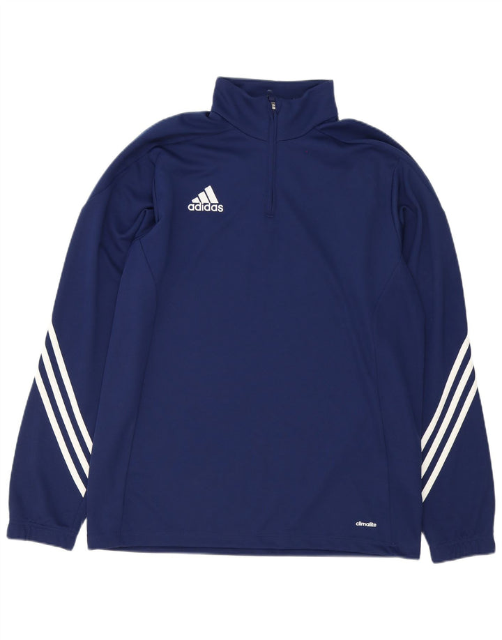 Adidas Herren Climalite Zip Neck Pullover Trainingsanzug Top Large Marineblau