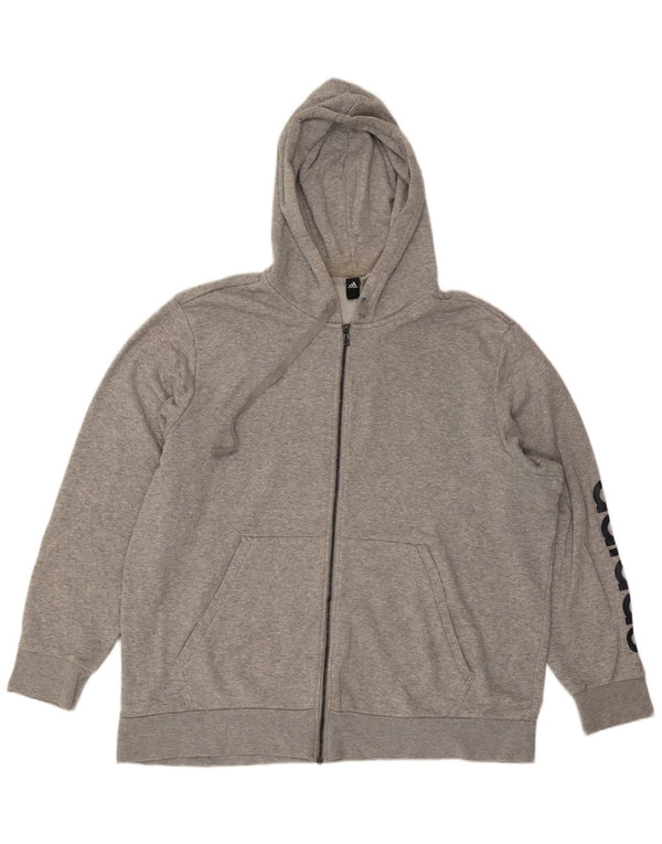 Adidas Herren Graphic Zip Hoodie Pullover 2XL Grau meliert