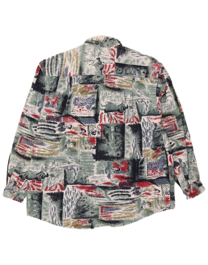Calypso Herren-Flanellhemd, Größe 40, mittelgroß, mehrfarbig, Patchwork-Baumwolle