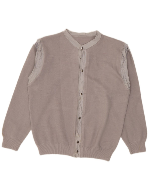 Vintage Damen Cardigan Pullover UK 12 Mittelgrau