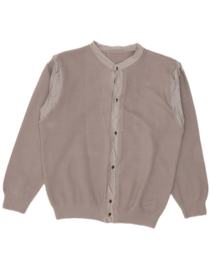 Vintage Damen Cardigan Pullover UK 12 Mittelgrau