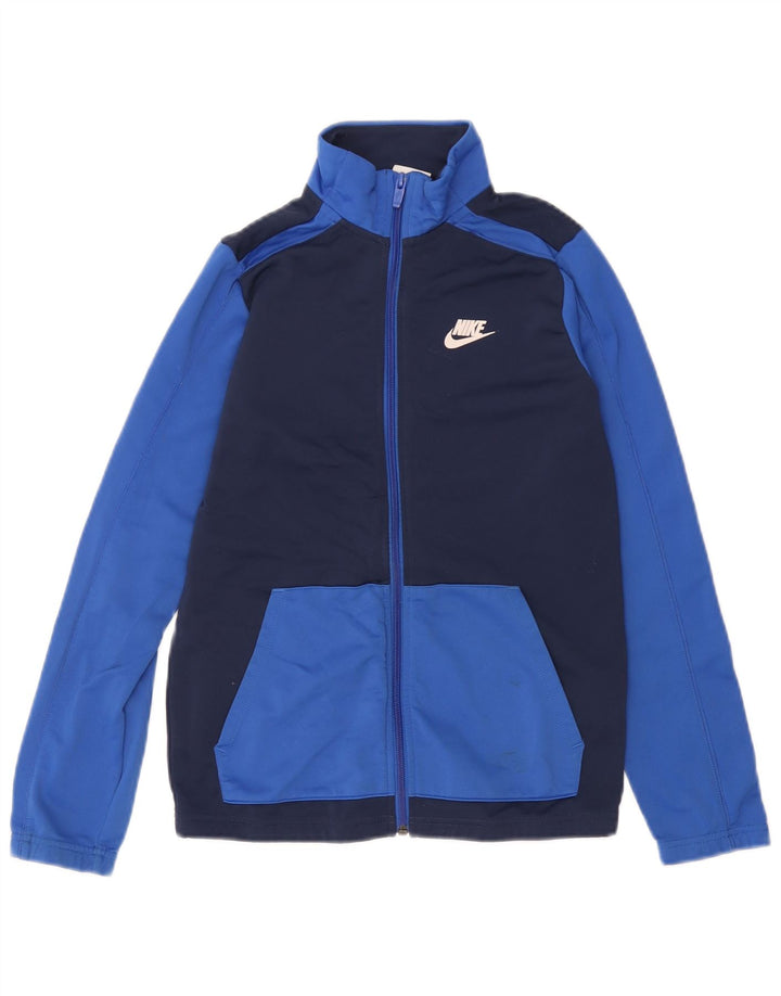 Nike Jungen-Trainingsanzug-Top-Jacke, 12–13 Jahre, groß, Marineblau, Farbblock
