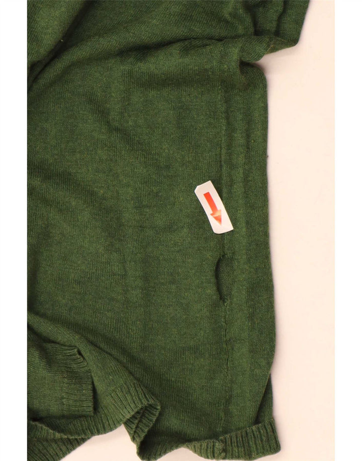 Massimo Dutti Damen-Pullover mit U-Boot-Ausschnitt, UK 12, mittelgrüne Seide
