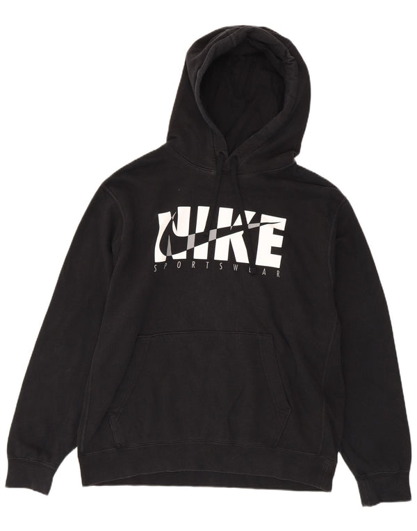 Nike Herren-Kapuzenpullover mit Grafik, groß, aus schwarzer Baumwolle