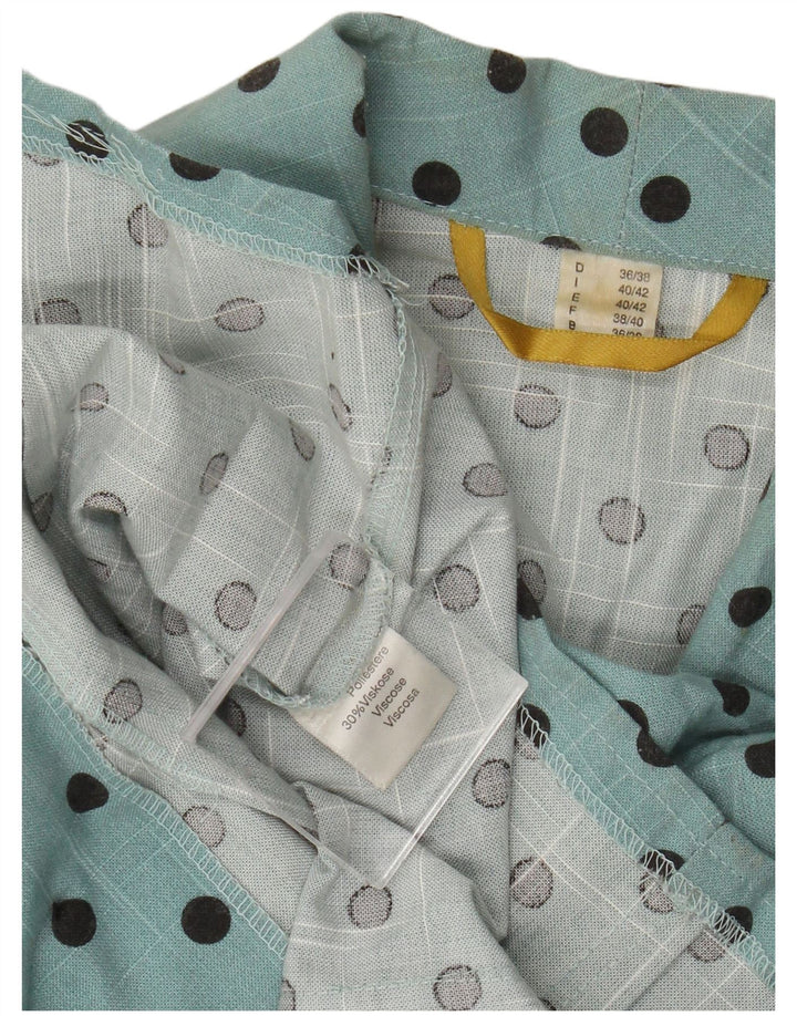 Vintage Damen Blazer Jacke IT 40/42 Klein Türkis Polka Dot