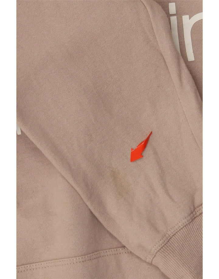 CALVIN KLEIN Damen Performance Loose Fit Kapuzenpullover UK 14 Medium Beige