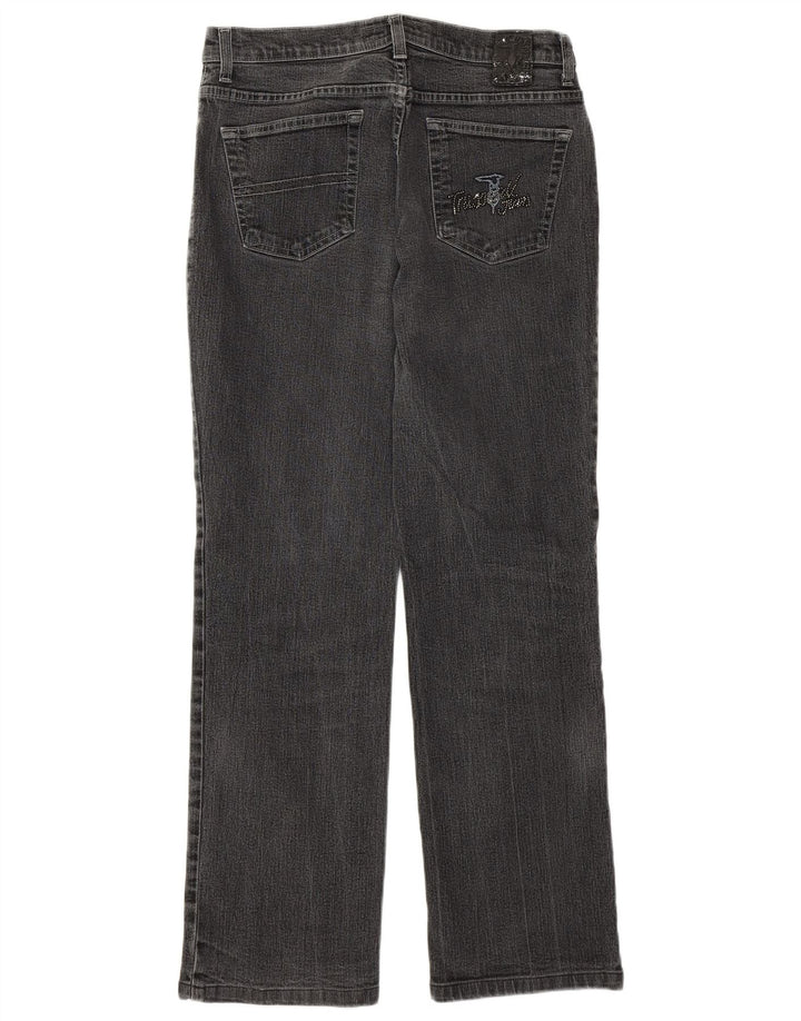 Trussardi Damen Straight Jeans W32 L28 Graue Baumwolle
