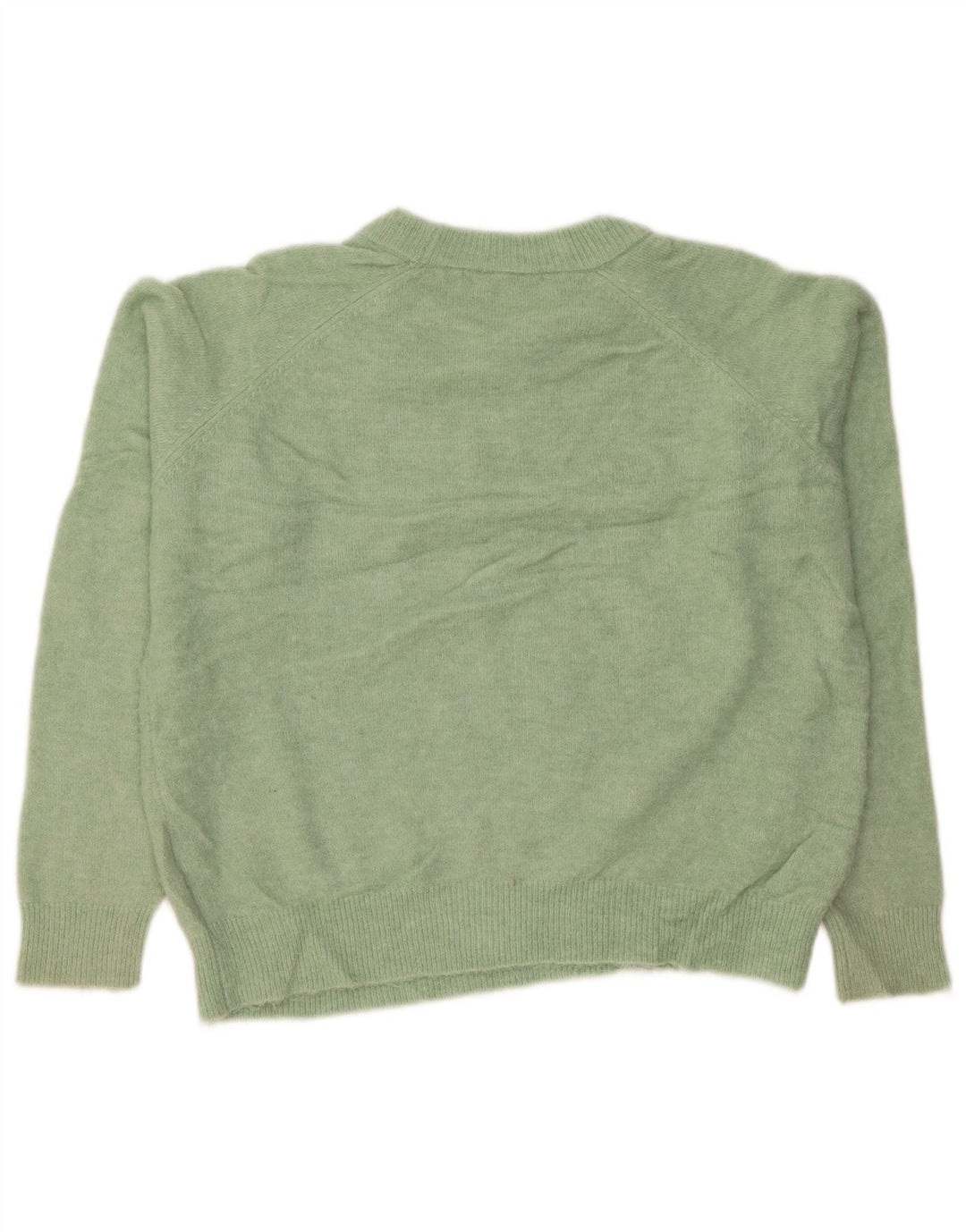 Zara Damen-Pullover mit Rundhalsausschnitt, übergroß, UK 14, mittelgrünes Nylon