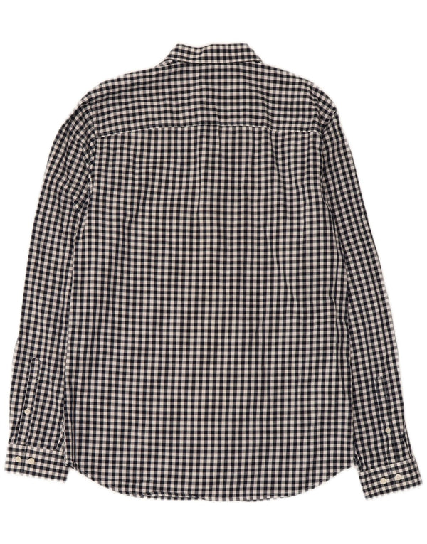 Jack & Jones Herrenhemd aus mittelblauer Gingham-Baumwolle in Marineblau