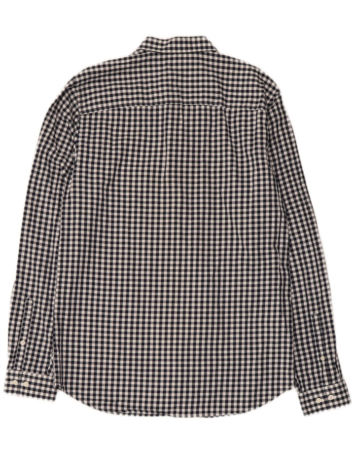 Jack & Jones Herrenhemd aus mittelblauer Gingham-Baumwolle in Marineblau