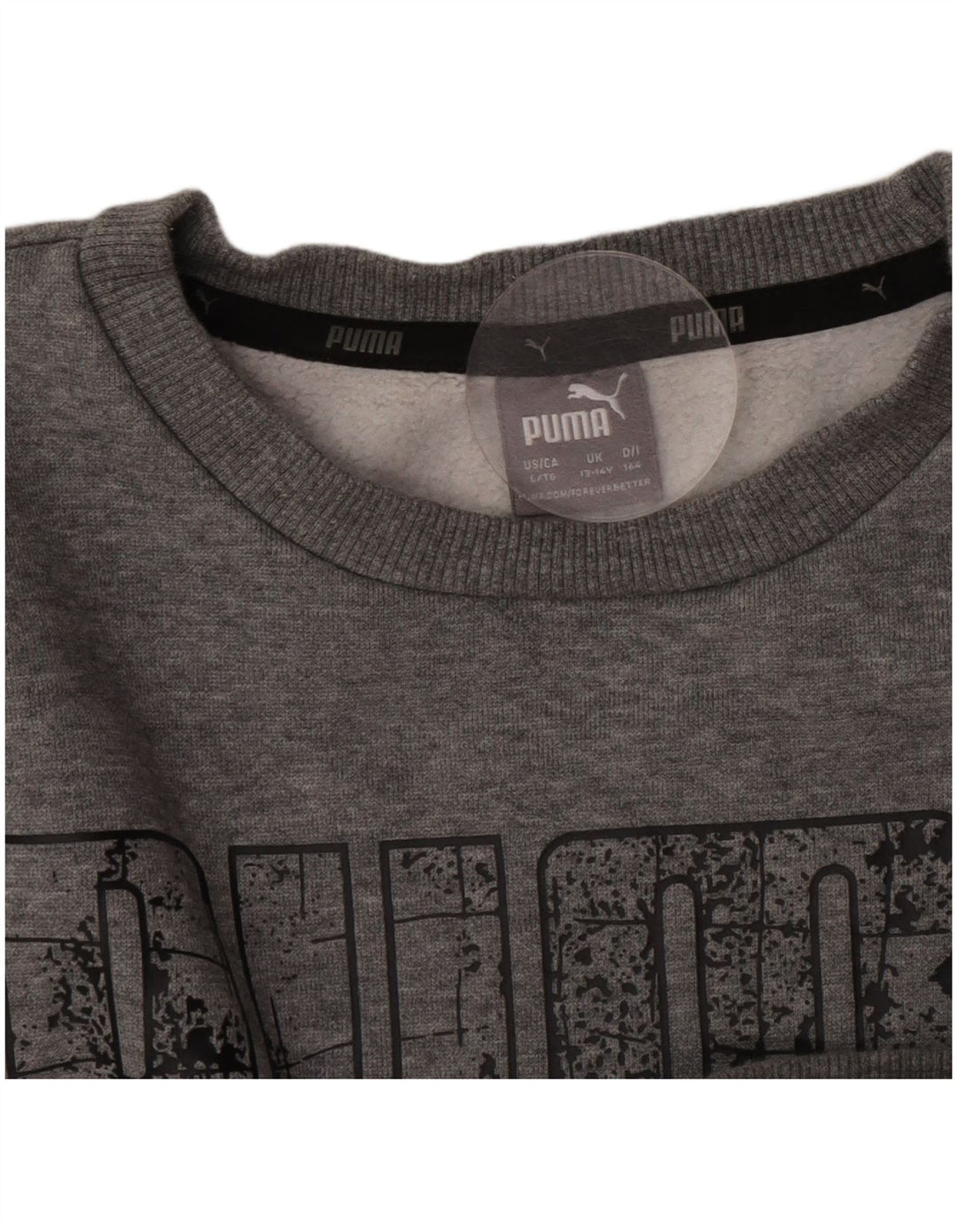 Puma Grafik-Sweatshirt für Jungen, 13–14 Jahre, grau gefleckte Baumwolle