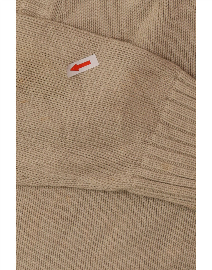Zara Herren V-Ausschnitt Pullover Pullover XL Beige Baumwolle
