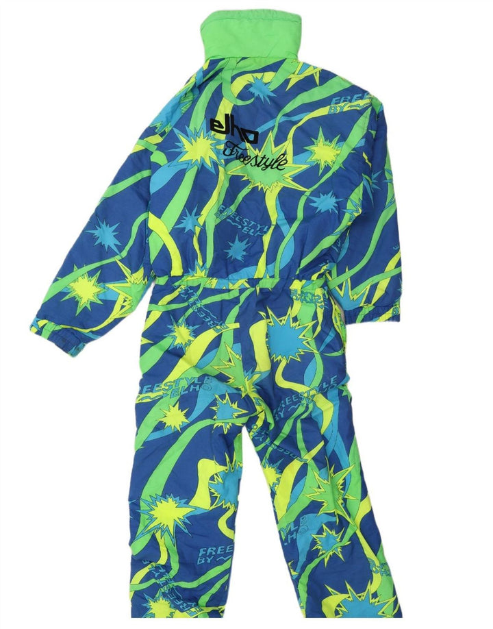 Elho Herren-Skioverall mit Grafik, groß, blau, geometrisch
