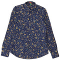 BENETTON Slim-Hemd für Herren, mittleres Marineblau mit Blumenmuster