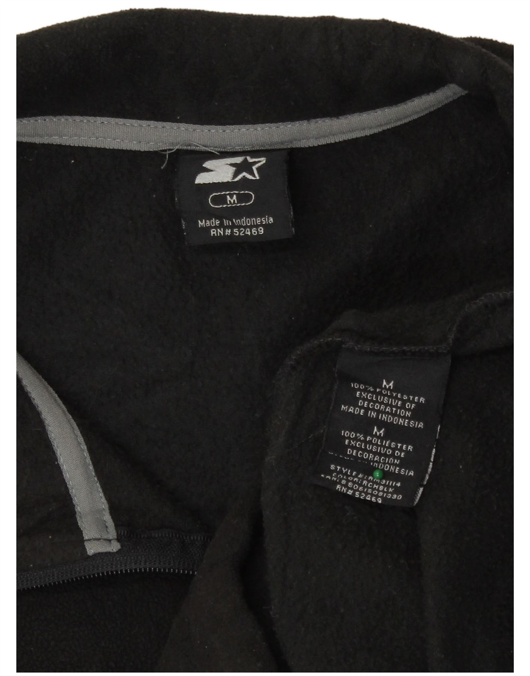 Starter Herren Fleecejacke UK 38 Medium Schwarz Polyester