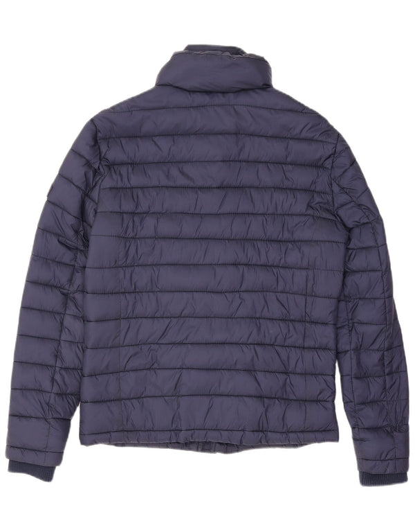 Superdry Herren Wattierte Jacke UK 36 Small Marineblaues Nylon