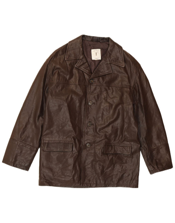 CONBIPEL Herren Lederjacke IT 46 Small Brown Leather Classic