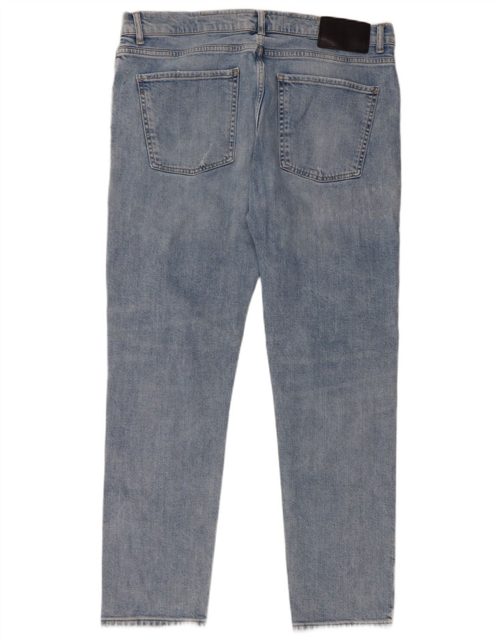 ZARA Mens Distressed Skinny Jeans EU 46 XL W36 L30 Blue Cotton