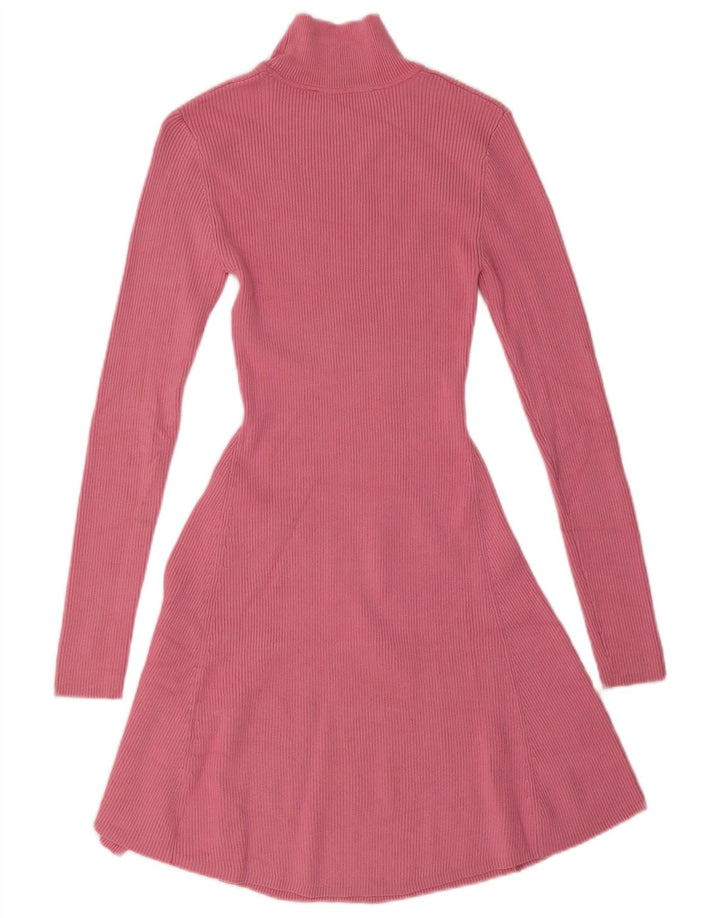 Zara Damen Pulloverkleid UK 8 Small Rosa Viskose