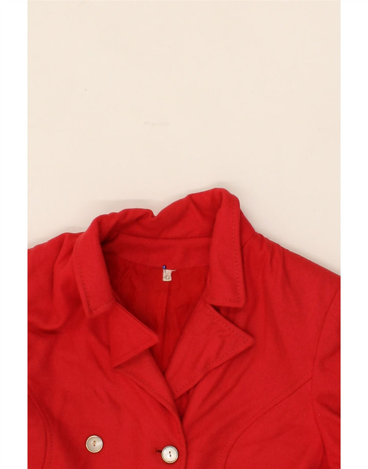 VINTAGE Womens Double Breasted Coat IT 42 Medium Red Vintage Vintage and Second-Hand Vintage from Messina Hembry 