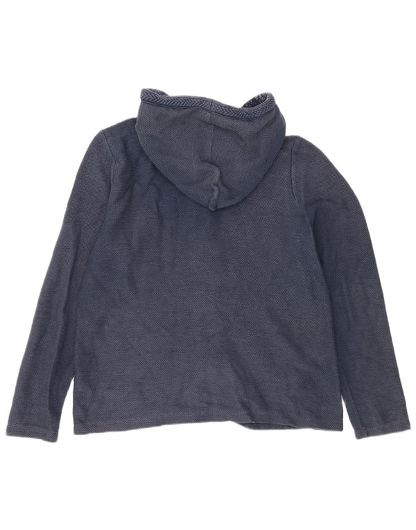 FAT FACE Damen-Cardigan mit Kapuze, UK 14, Größe L, Marineblau, Baumwolle