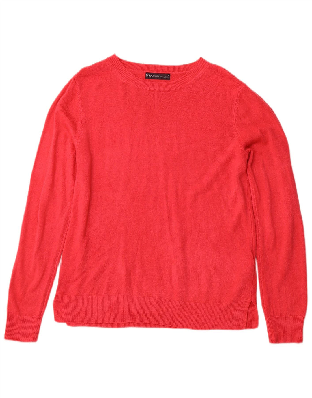 MARKS & SPENCER Damen-Pullover mit U-Boot-Ausschnitt, UK 14, Mittelrosa, Acryl