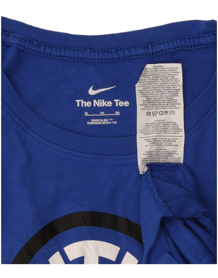 NIKE Herren Inter Mailand Grafik T-Shirt Top XL Blau Baumwolle