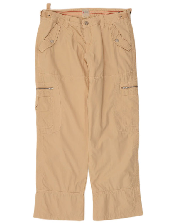 Think Pink Womens Straight Cargo Trousers Large W34 L28 Beige Cotton