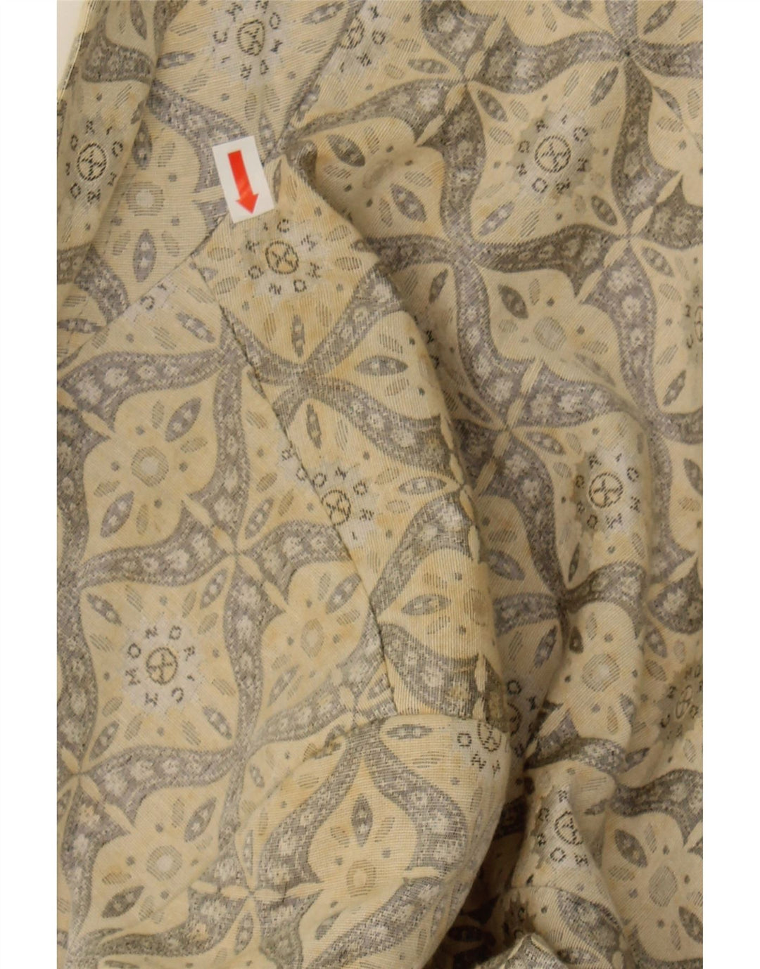 RICHMOND Womens 1 Button Blazer Jacket UK 12 Medium Beige Paisley Cotton Vintage Richmond and Second-Hand Richmond from Messina Hembry 