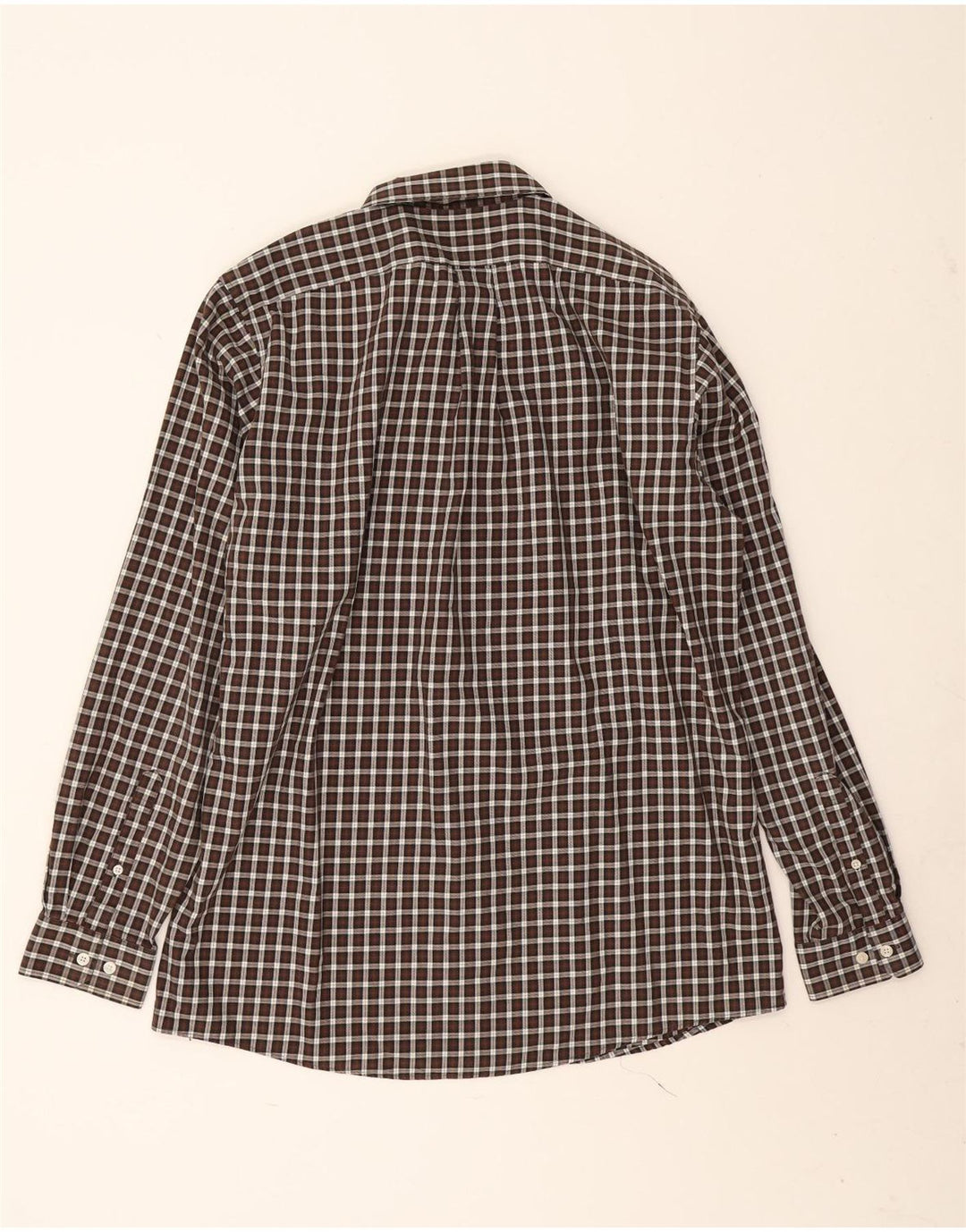 Eddie Bauer Herren-Hemd mit klassischer Passform, groß, braun, Gingham-Baumwolle