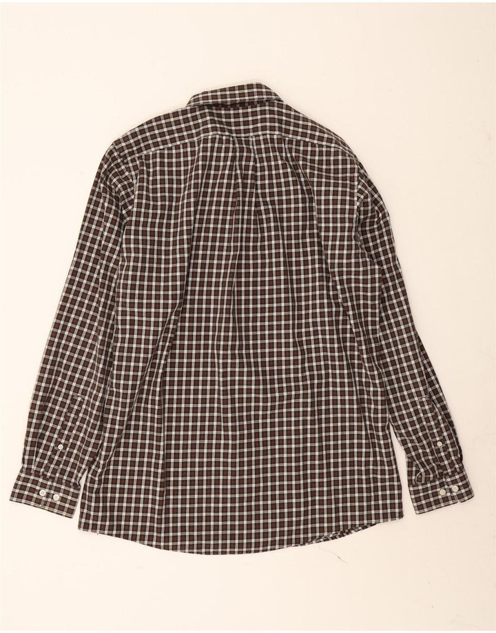 Eddie Bauer Herren-Hemd mit klassischer Passform, groß, braun, Gingham-Baumwolle