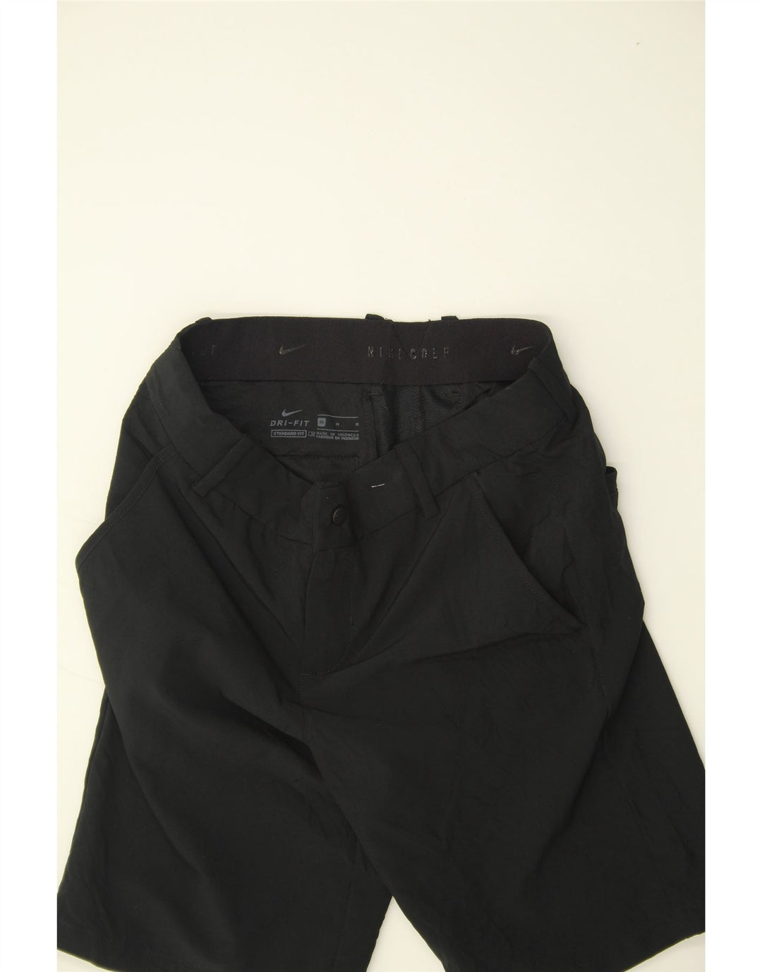NIKE Womens Dri Fit Standard Fit Chino Shorts Medium W28 Black Polyester Vintage Nike and Second-Hand Nike from Messina Hembry 