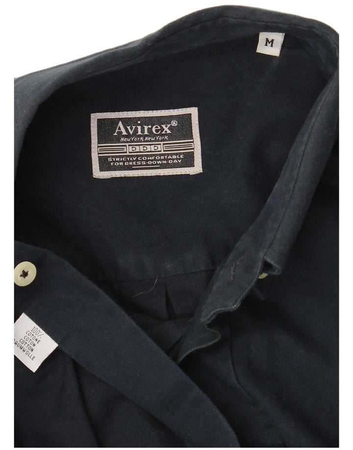 Avirex Herrenhemd aus mittelblauer Baumwolle in Marineblau
