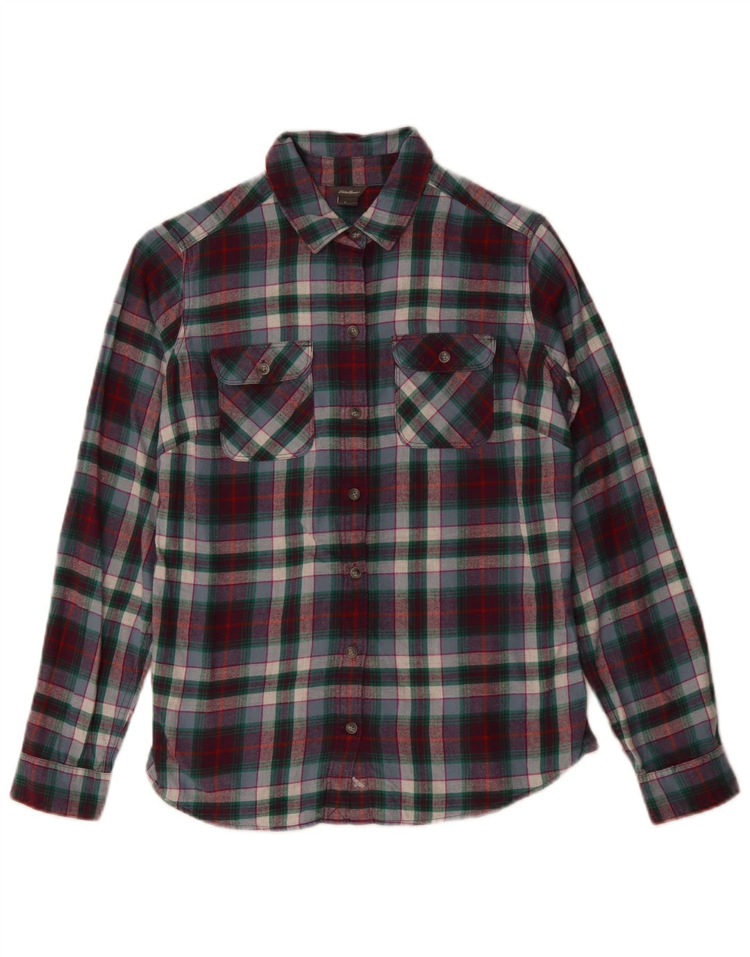 Eddie Bauer Damen Flanellhemd UK 10 Small Mehrfarbig kariert Baumwolle