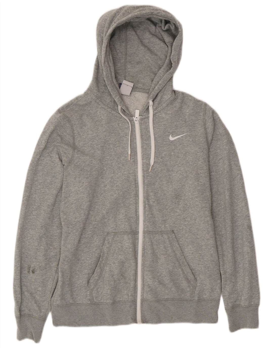 NIKE Damen-Kapuzenpullover mit Reißverschluss, UK 16, Größe L, Grau, Baumwolle