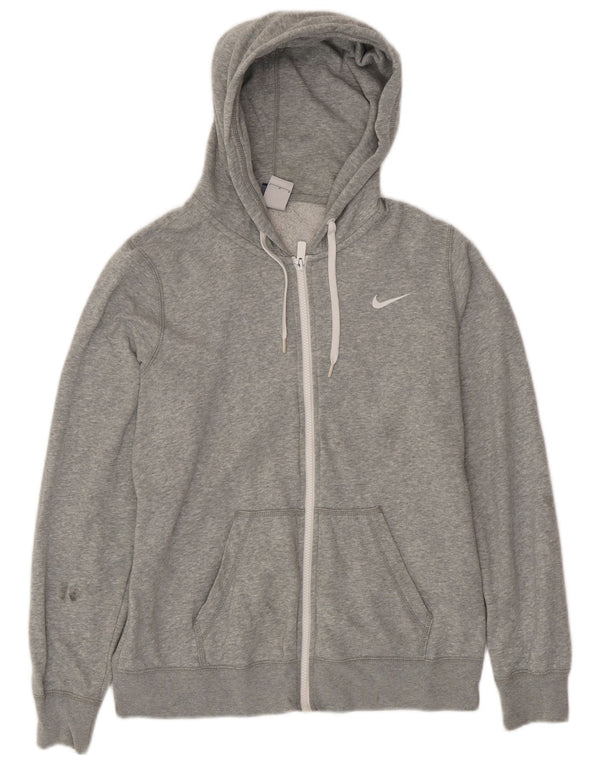 NIKE Damen-Kapuzenpullover mit Reißverschluss, UK 16, Größe L, Grau, Baumwolle