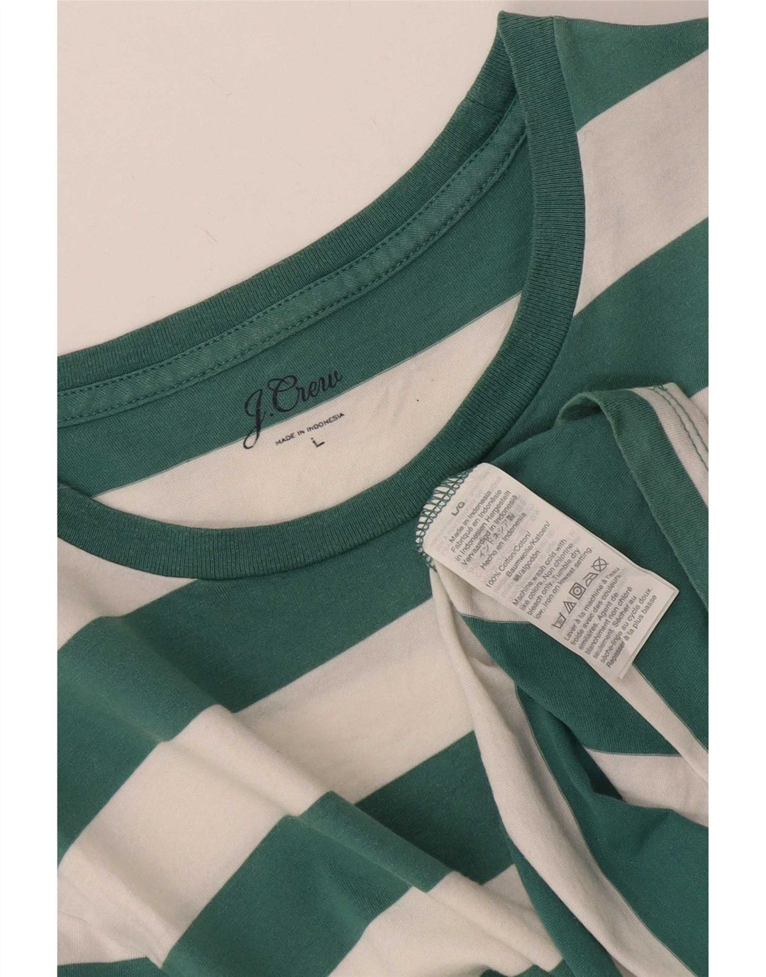 J. Crew Herren-T-Shirt-Oberteil, groß, grün gestreift, Baumwolle