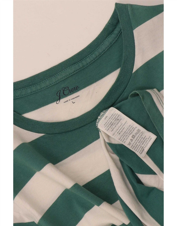 J. Crew Herren-T-Shirt-Oberteil, groß, grün gestreift, Baumwolle