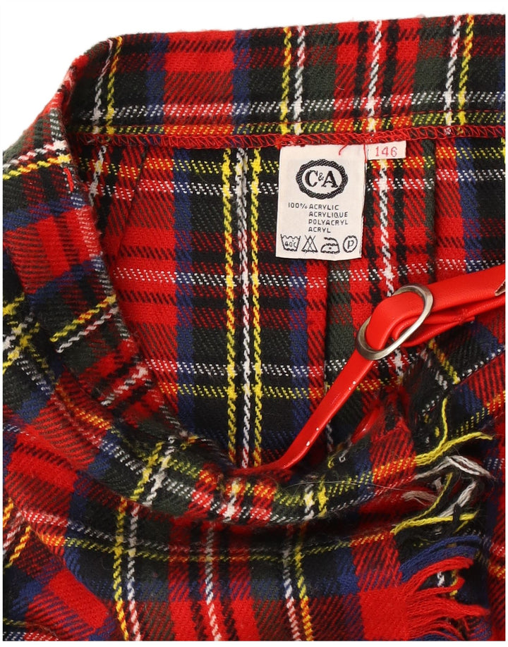 C & A Damen Wickelrock W24 XS Rot kariertes Acryl