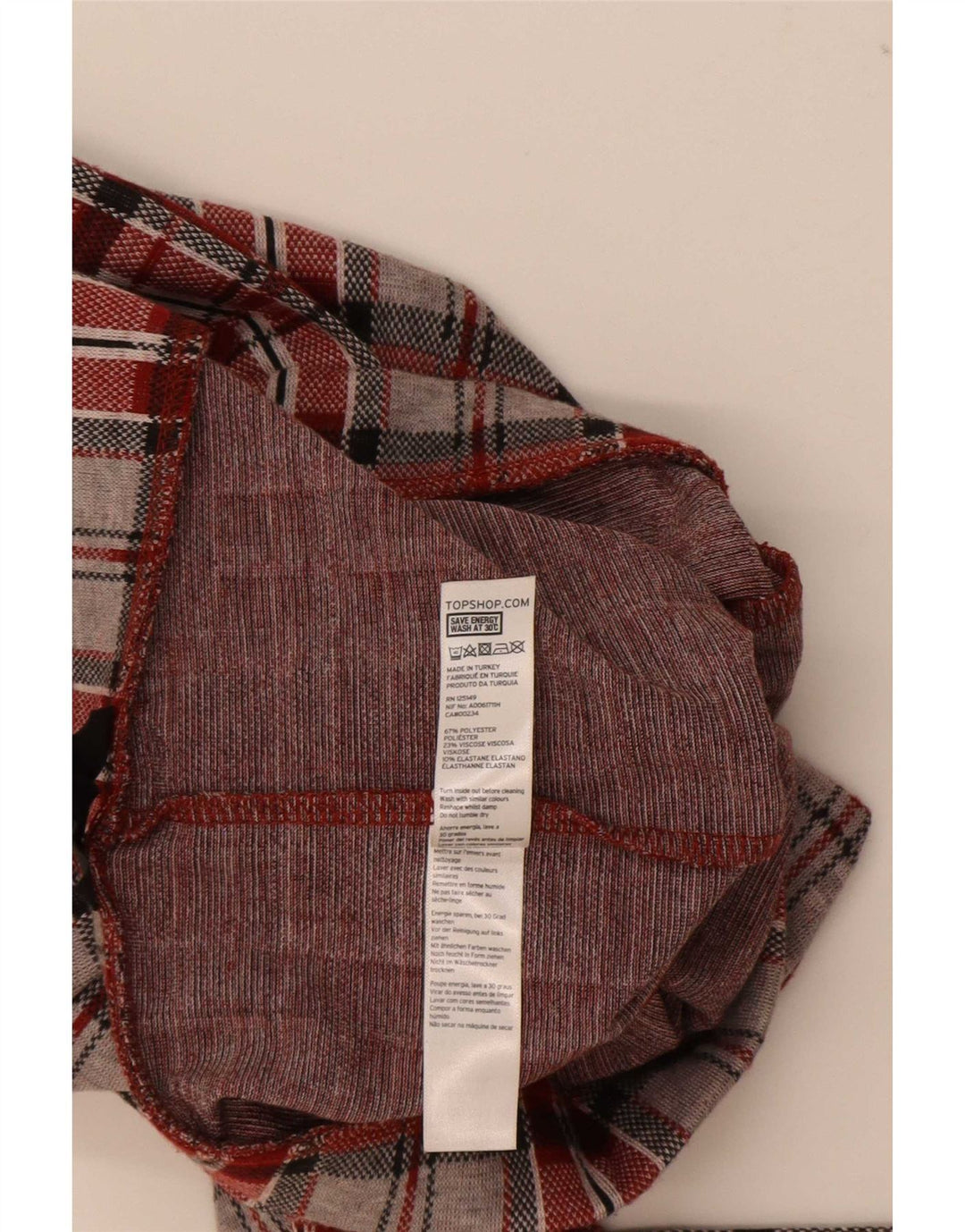 Topshop Damen-Leggings mit Grafik, UK 8, Größe S, rot kariert, Polyester