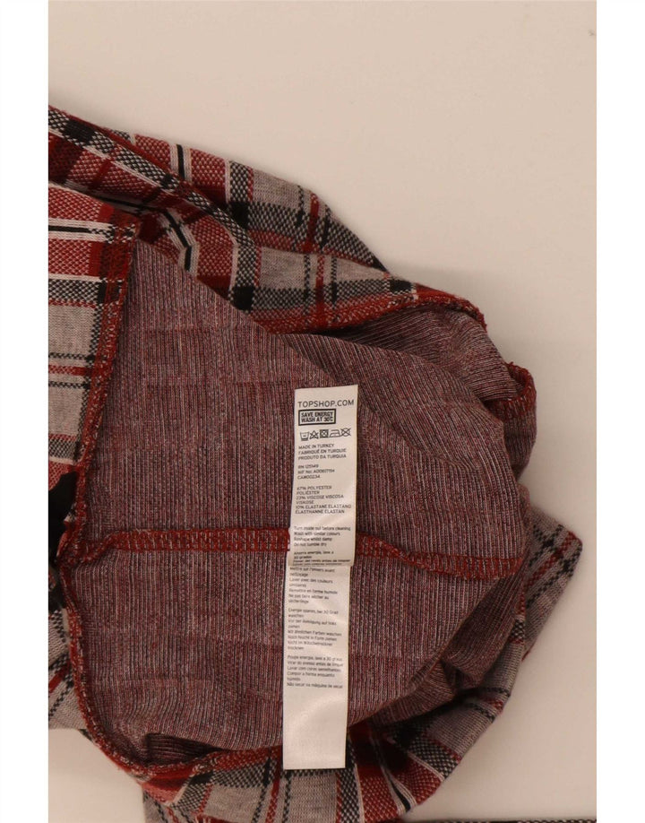 Topshop Damen-Leggings mit Grafik, UK 8, Größe S, rot kariert, Polyester
