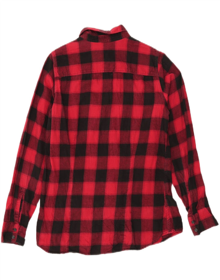 EDDIE BAUER Damen Flanellhemd UK 14 Mittelrot kariert
